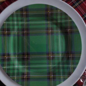 2nd. Holiday plaid Melamine 6 plate set & 6 red/white napkins. So cute & useful!